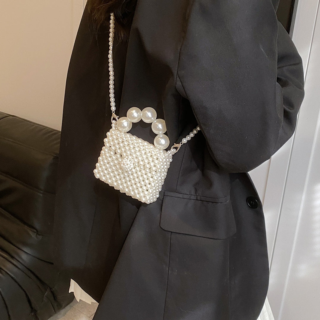 Pearl-Embellished Evening Handbag