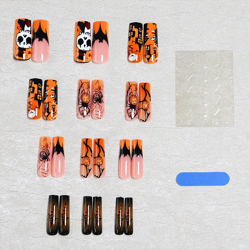 Artificial nail set with Halloween motifs and creative glitter Kalsten