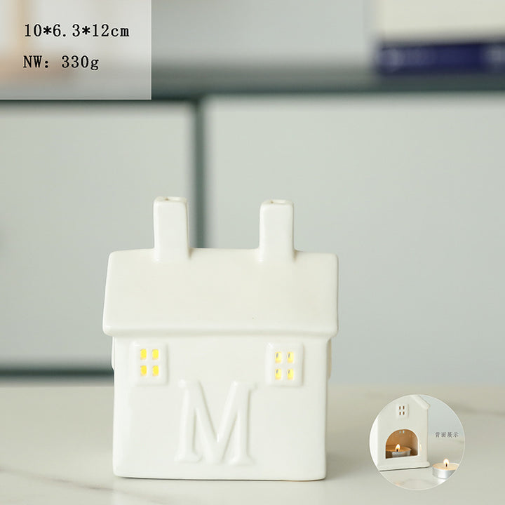 Decorative Ceramic House Candle Holder Kalsten