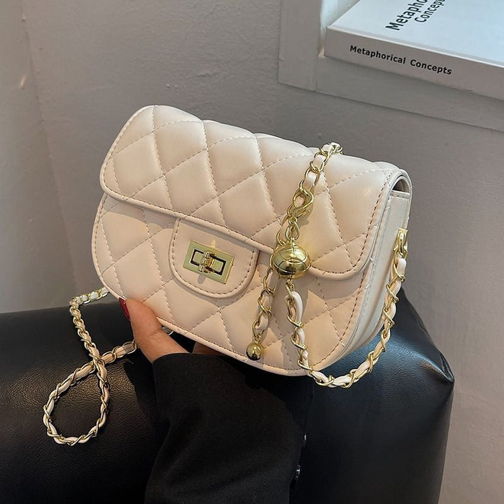 Quilted Chain-Detail Crossbody Bag Kalsten