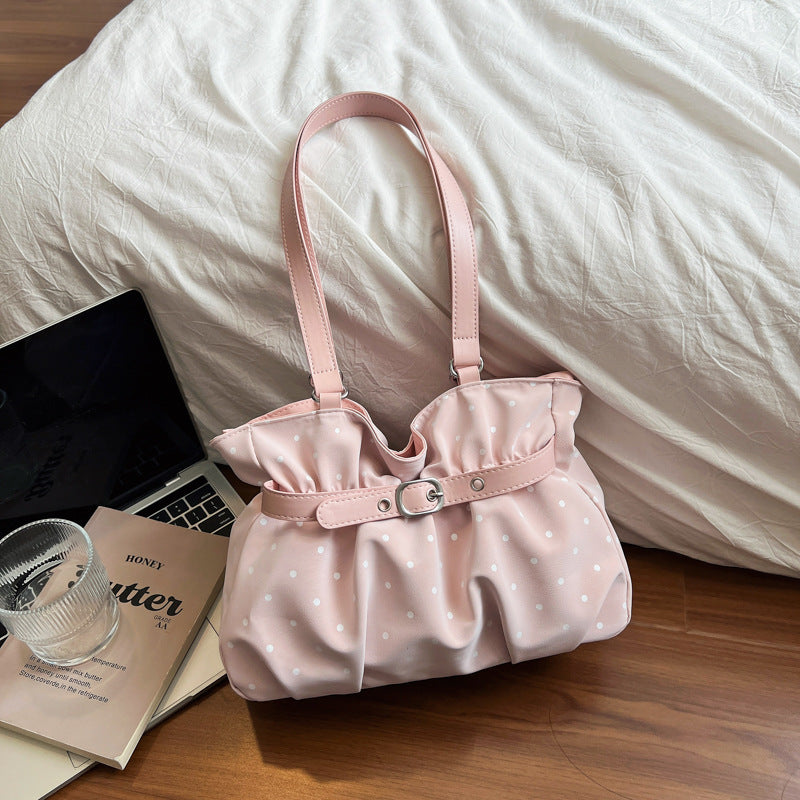 Stylish Soft Fabric Pleated Handbag