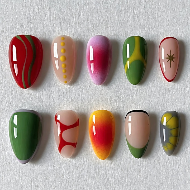 Artistic Abstract Press-On Nails