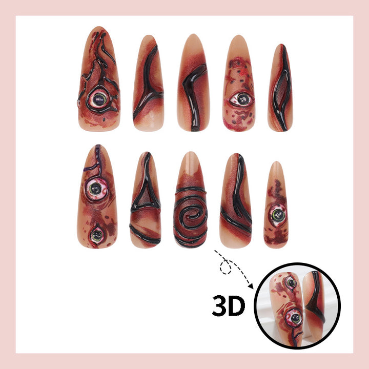 Creative nail art set with creepy design Kalsten