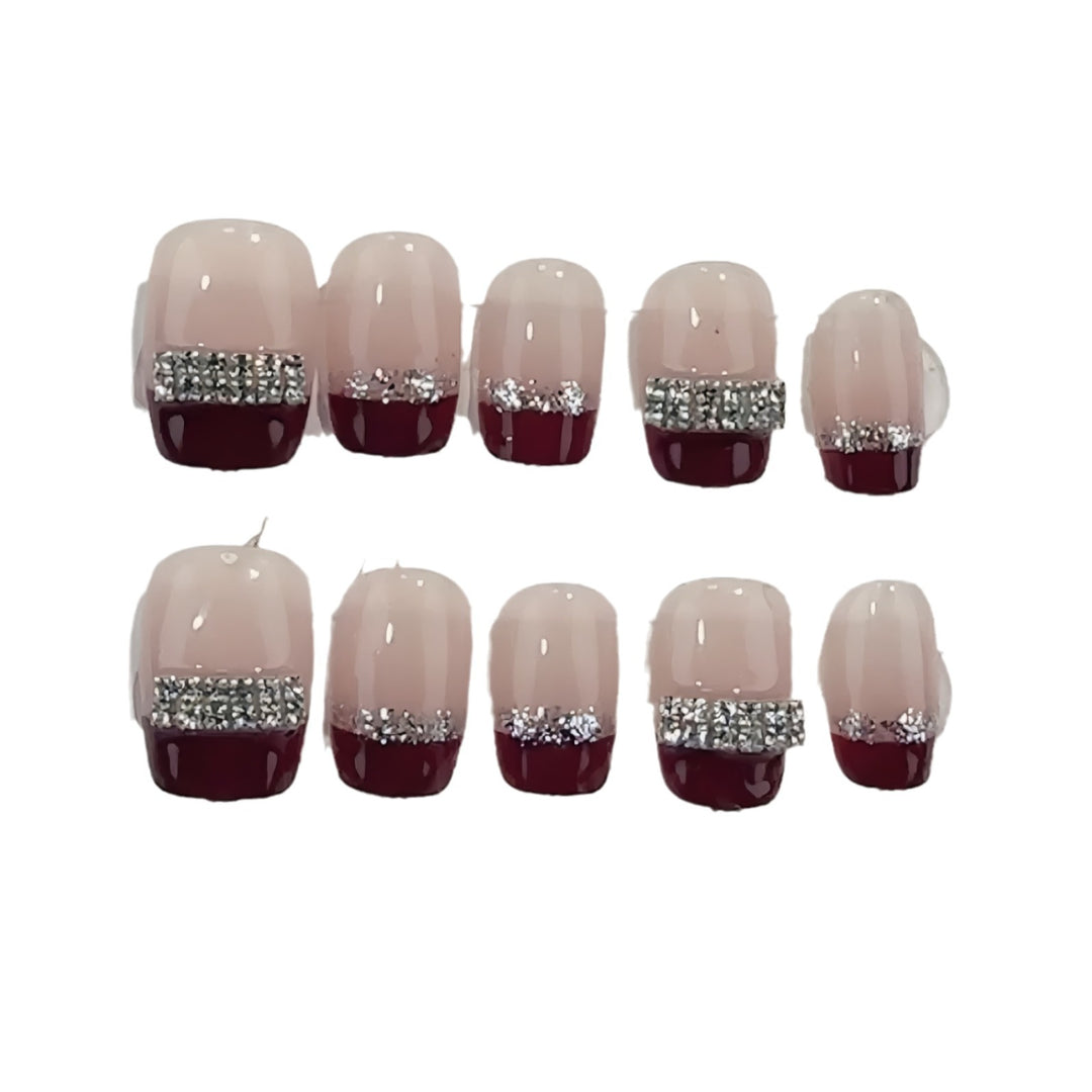 Rhinestone Accent Press-On Nails Kalsten