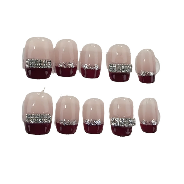 Rhinestone Accent Press-On Nails Kalsten