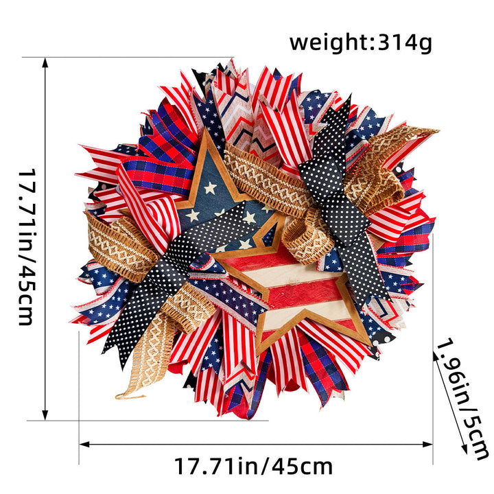 Unisex nan patriotic pom pom front door wreath with star embellishments Kalsten