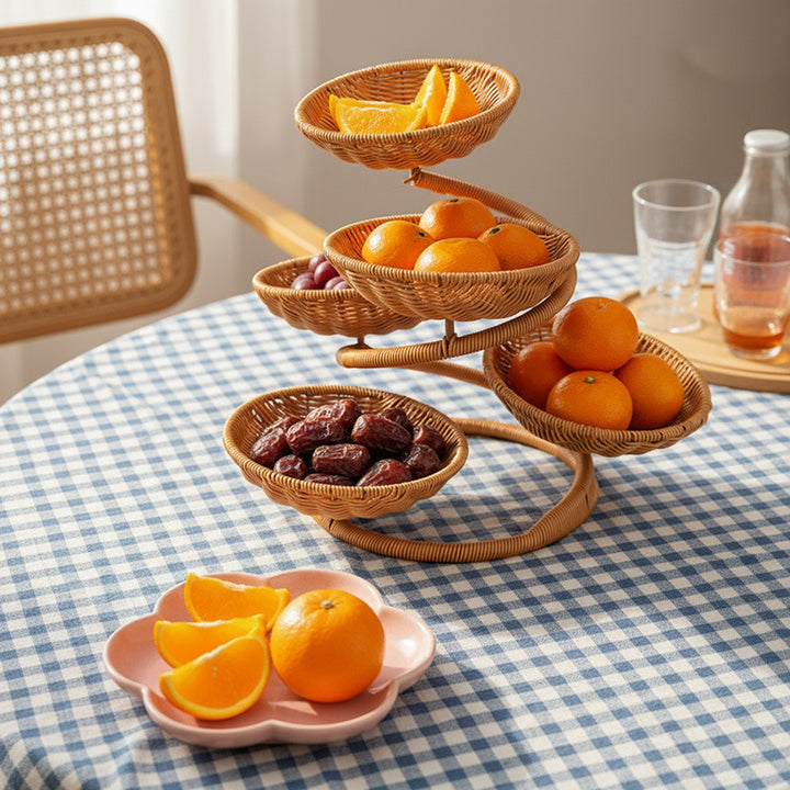 Multi-Tiered Wicker Fruit Stand Kalsten