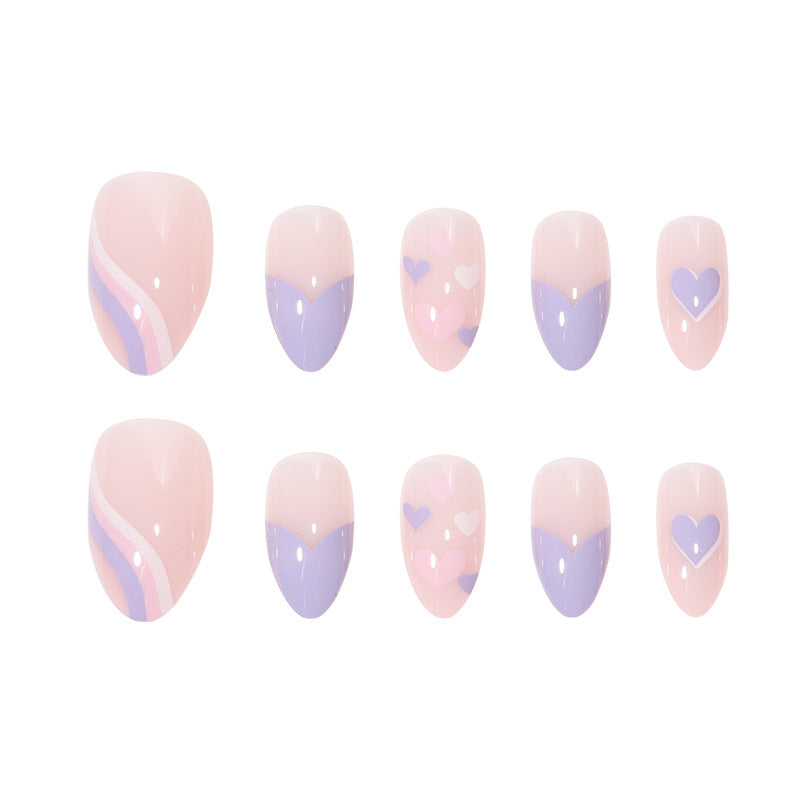 Artistic Heart-Detail Press-On Nails Kalsten
