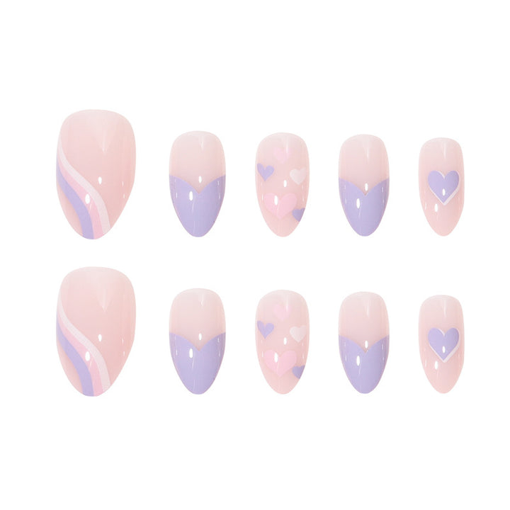 Artistic Heart-Detail Press-On Nails Kalsten