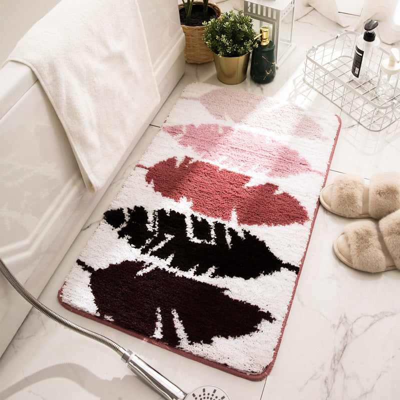 Textured Leaf Design Bath Mat