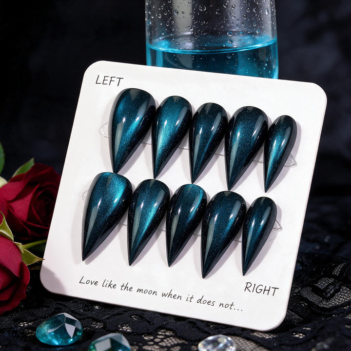 Premium Press-On Nail Set with Teardrop Design