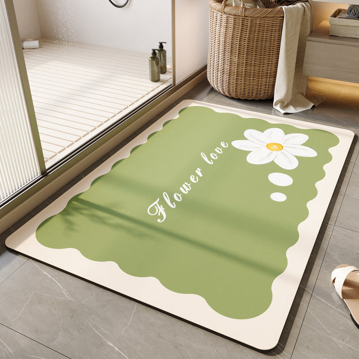 Decorative Floral Bath Mat Kalsten