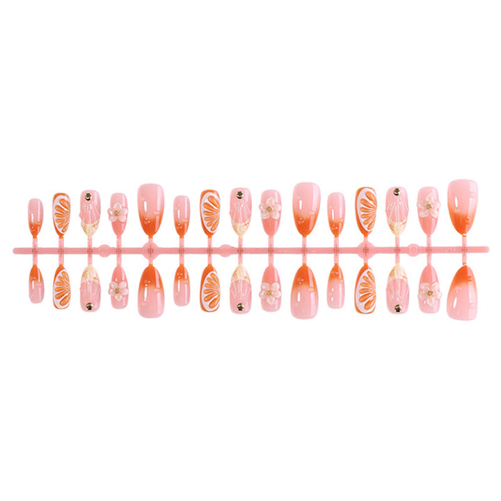 Creative nail set with floral and fruit decorations Kalsten