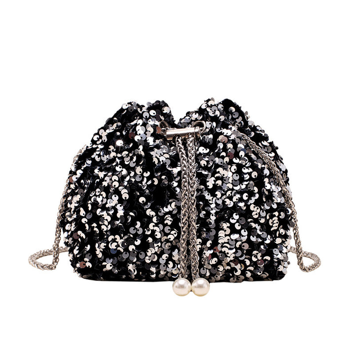 Elegant Sequin Drawstring Handbag