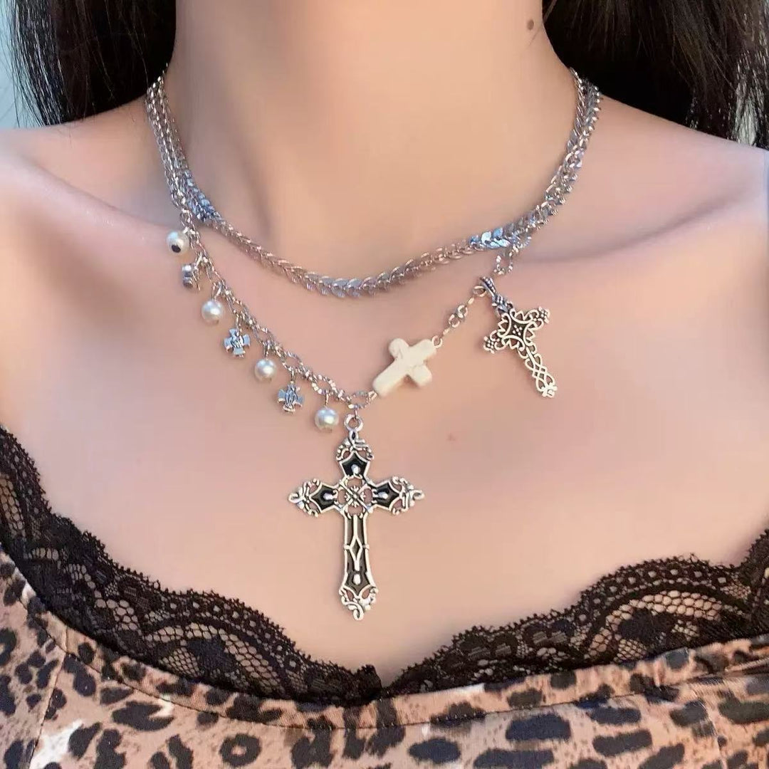 Layered Cross Pendant Necklace Kalsten