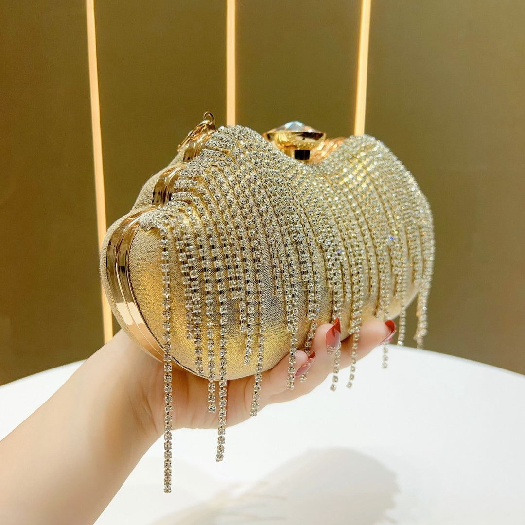 Glamorous Crystal Fringe Evening Handbag
