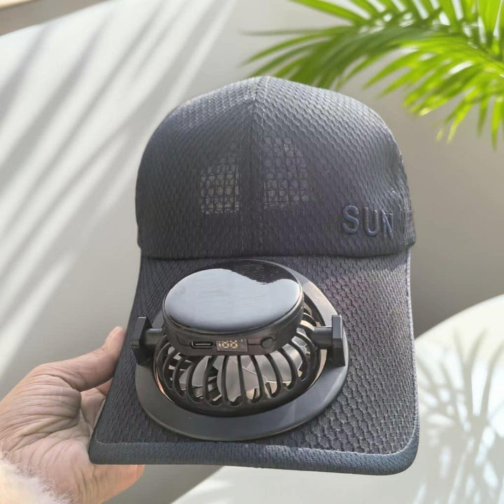 Ventilated baseball cap with detachable rechargeable fan Kalsten