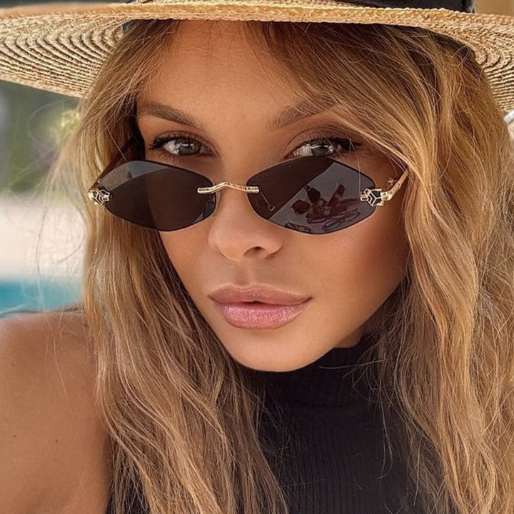 Women's geometric sunglasses with double metal frame and protective lenses Kalsten