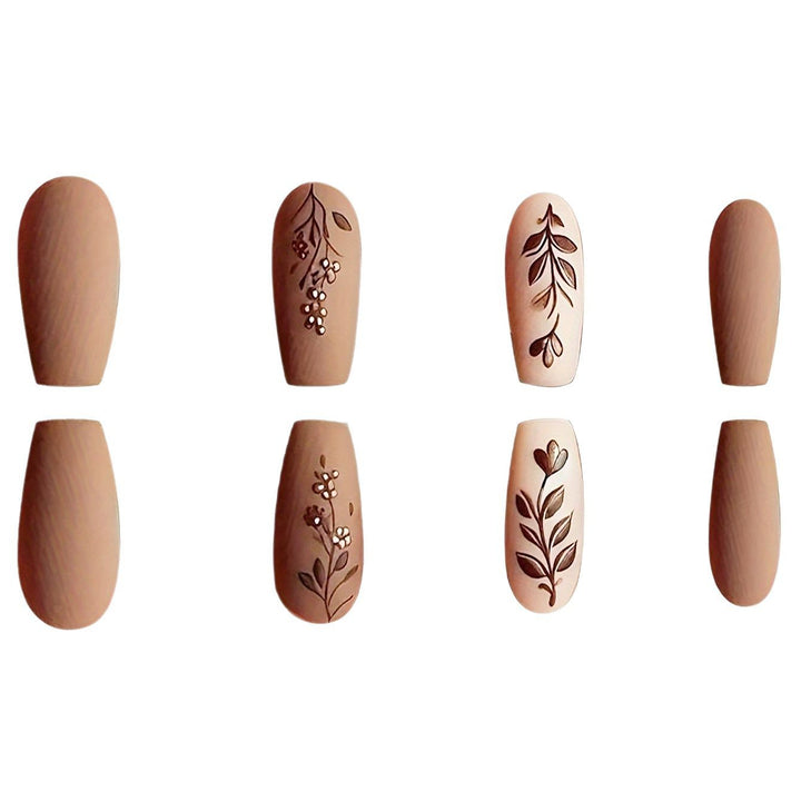 Elegant Floral Matte Nail Art Kalsten