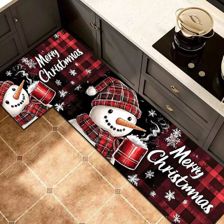 Christmas-Themed Kitchen Runner Mat for Home