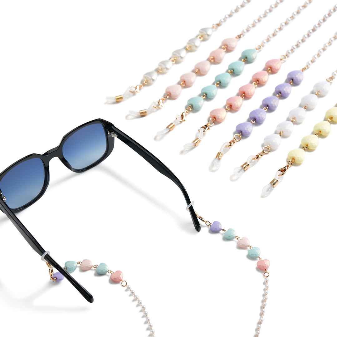 Heart-Shaped Beaded Eyewear Chain kalsten