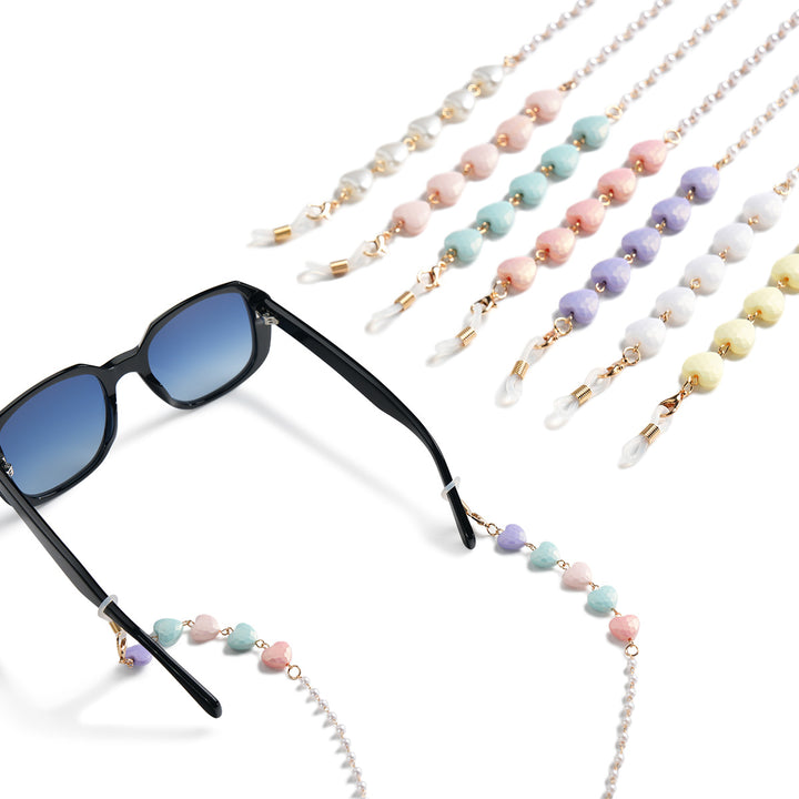 Heart-Shaped Beaded Eyewear Chain kalsten
