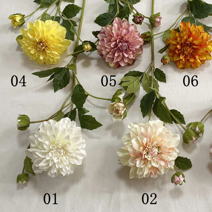 Exquisite Faux Dahlia Floral Stem
