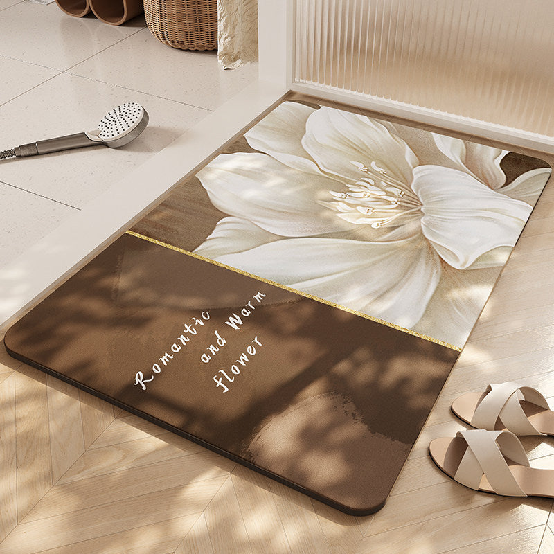 Floral-Themed Soft Bathroom Mat Kalsten