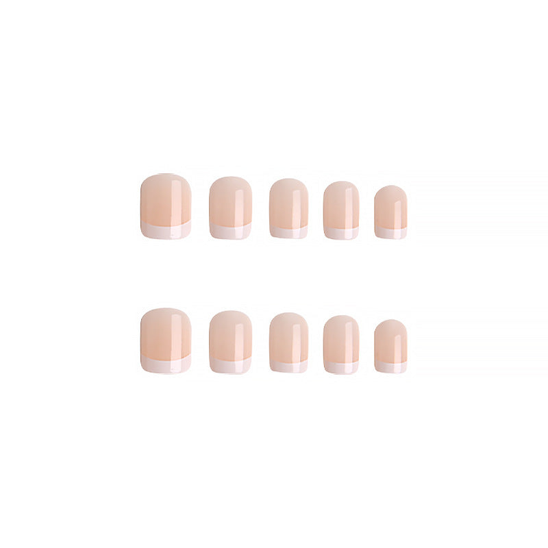 Artificial nail set with elegant French tips and natural shine Kalsten