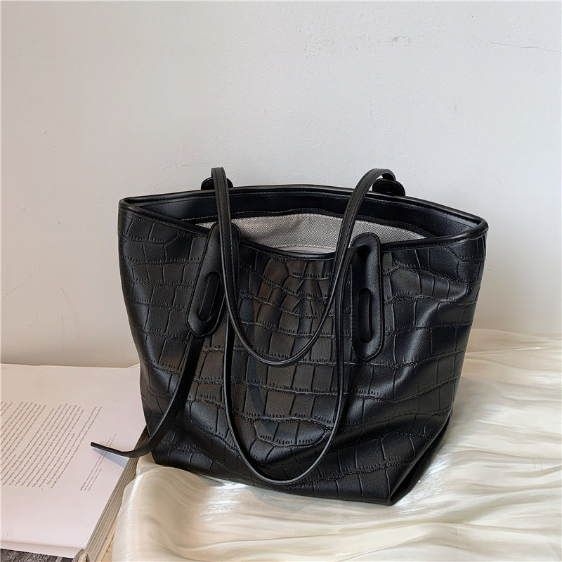 Crocodile-Embossed Tote Bag Kalsten