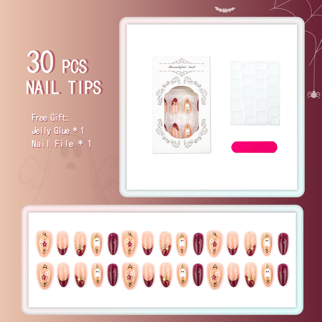 Decorative Halloween-Themed Press-On Nail Set