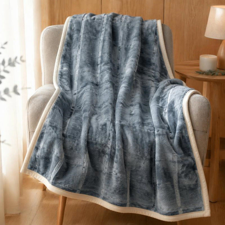 Textured Reversible Fleece Throw Blanket Kalsten