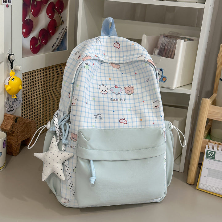 Cute Character Print Pink Backpack Kalsten
