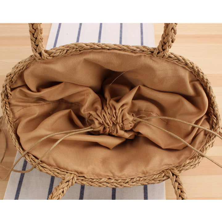 Braided shopping bag with reinforced bottom and long carrying handles Kalsten