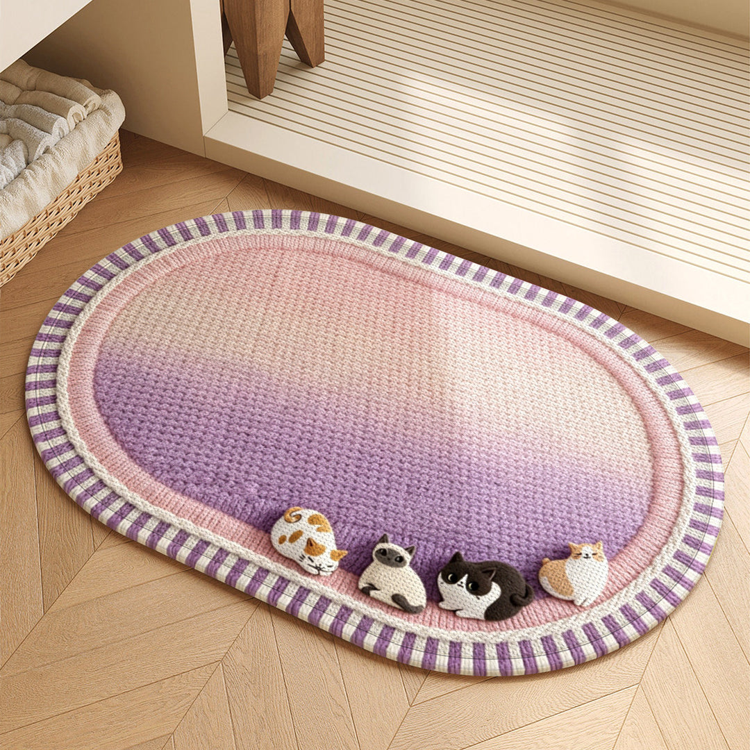 Decorative Cat-Themed Area Rug