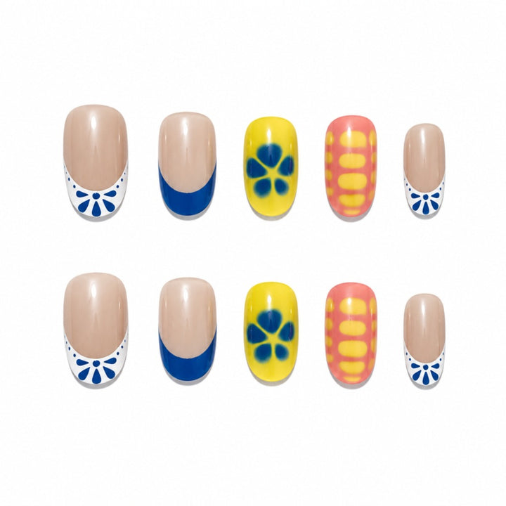 Artificial nails with colorful floral accents Kalsten