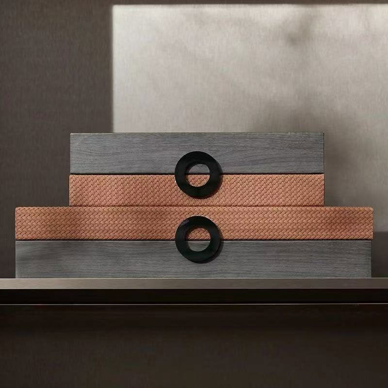 Decorative Storage Boxes with Textured Braided Accents