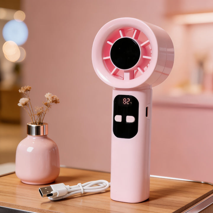 Unisex nan bladeless Mini handheld fan with digital display and USB charging function Kalsten