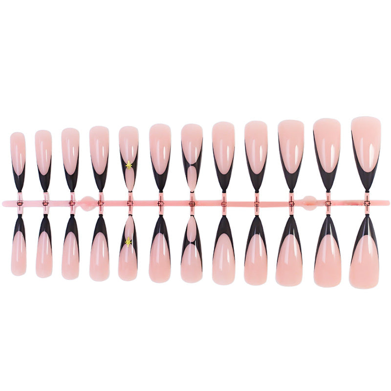 Artificial nail set with elegant lace design and glitter details Kalsten