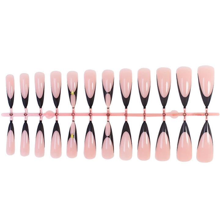 Artificial nail set with elegant lace design and glitter details Kalsten