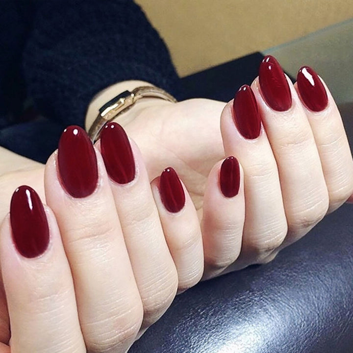 Glossy Almond-Shaped Press-On Nails  1791110707