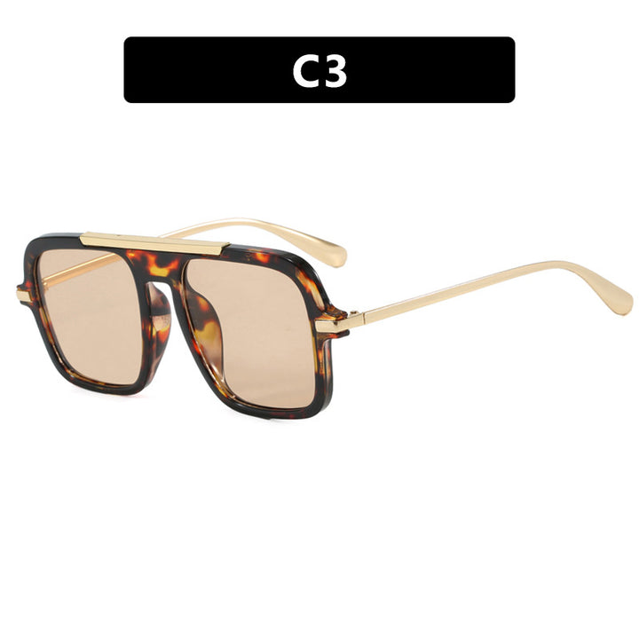 Women's square designer sunglasses with gold accents and protective UV filter Kalsten