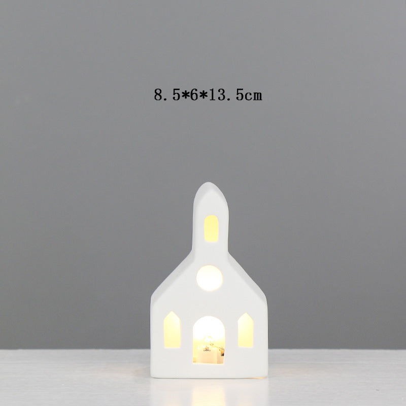 Ceramic House-Shaped Tea Light Holder Kalsten