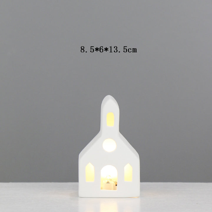 Ceramic House-Shaped Tea Light Holder Kalsten