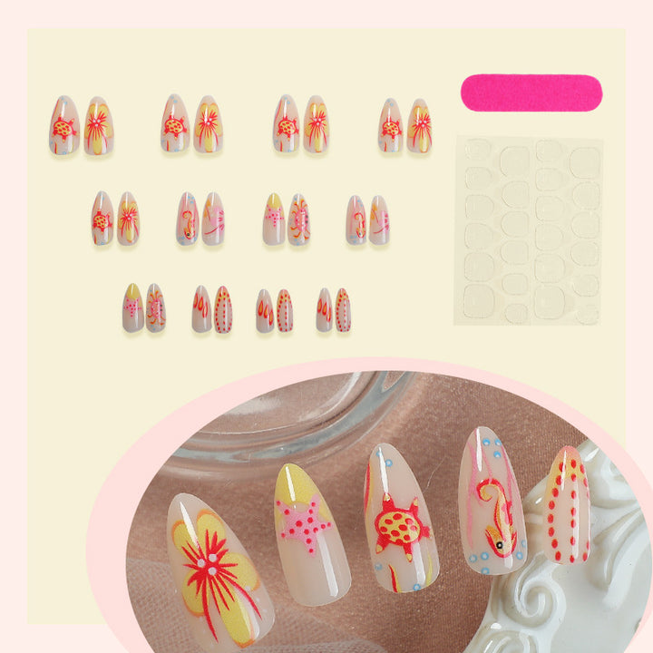Creative nail art set with colorful flower design Kalsten