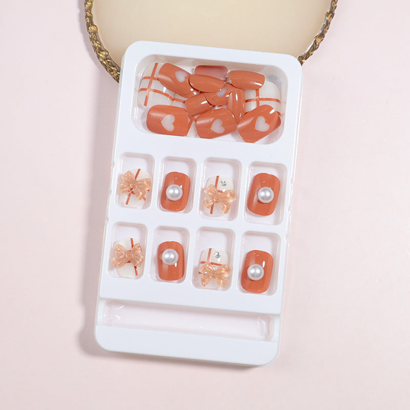 Decorative Press-On Nail Art Set with Bow Accents Kalsten