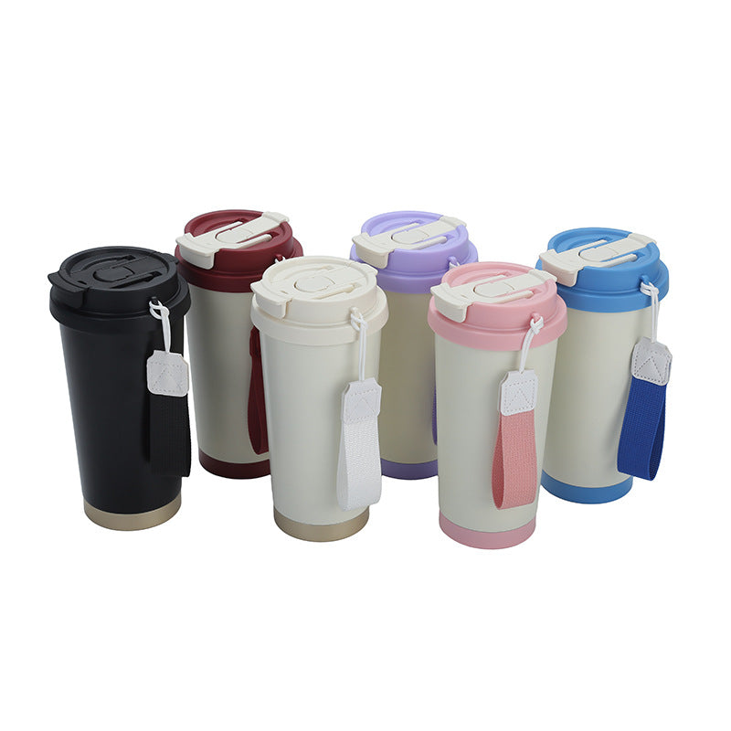 Women Insulated To-Go Cup with Carry Strap and Leak-Proof Lid Kalsten