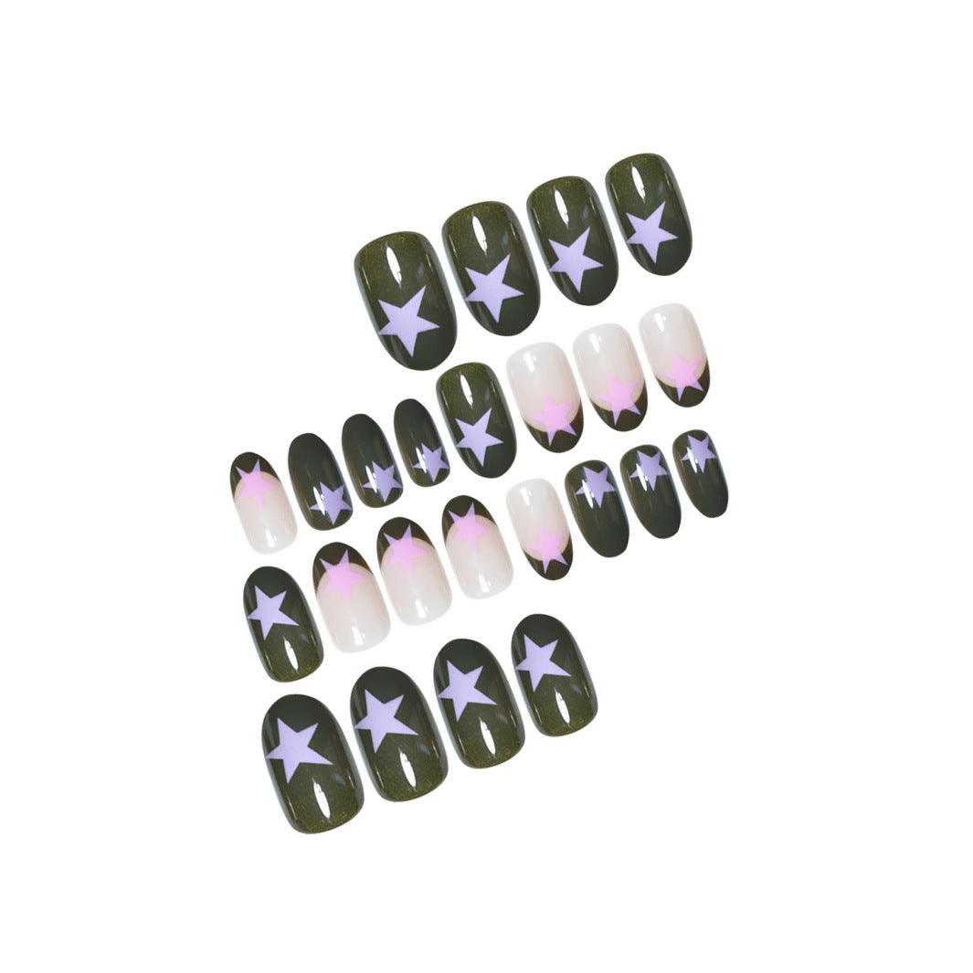 Star-Accented Creative Press-On Nail Set Kalsten