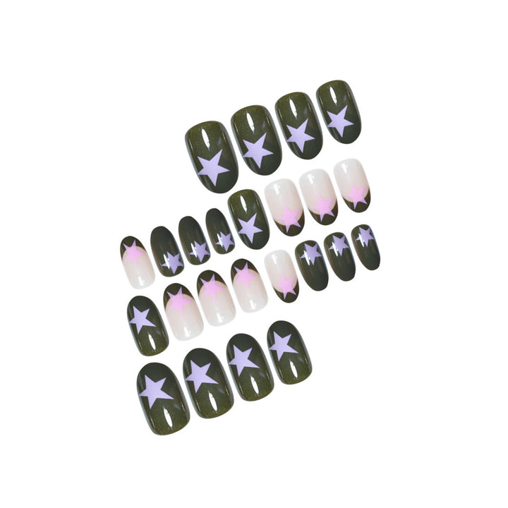 Star-Accented Creative Press-On Nail Set Kalsten