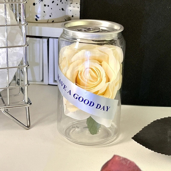 Decorative Roses In Glass Container Kalsten